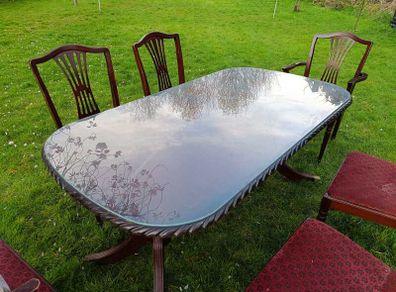 Dining table with chars - solid wood