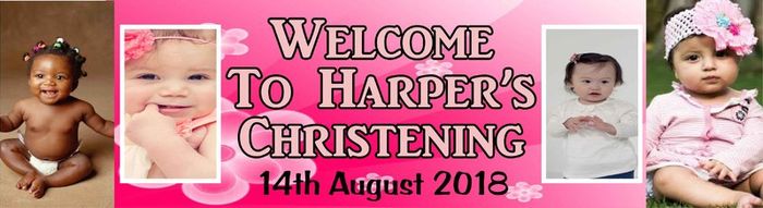 Personalized Christening Party Banner with photos