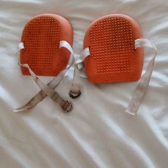 Heavy-Duty Rubber Work Knee Pads (Bright Orange)
