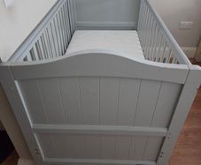 Nested toddler cot with mattress, barely used, good condition