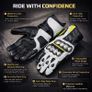Luxury Genuine Leather Racing Motorcycle Gloves Carbon Knuckle Protective Motorbike Gloves Image 10