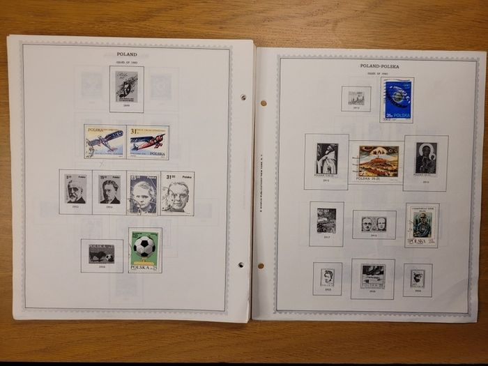 Poland 1946 -1983  Minkus Stamp album pages partially filled