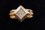 9ct yellow  diamond ring size O
