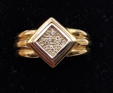 9ct yellow  diamond ring size O