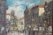 Mid Century Impasto oil on canvas painting
