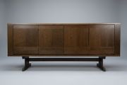 Mid-Century Modern Danish Stained Oak Architectural Sideboard Attributed to Skovby
