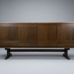 Mid-Century Modern Danish Stained Oak Architectural Sideboard Attributed to Skovby