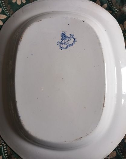 Large Staffordshire Willow pattern platter.