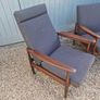 Guy Rodgers mid Century teak Manhattan lounge suite with reclining armchairs Image 10
