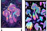2 Pack Trippy Tapestry Wall Hanging Psychedelic Tapestries with Tassels Fantasy Wall Art Colorful Hippie Home Decor for Bedroom Aesthetic (35cmx50cm)