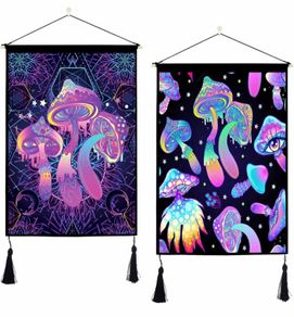 2 Pack Trippy Tapestry Wall Hanging Psychedelic Tapestries with Tassels Fantasy Wall Art Colorful Hippie Home Decor for Bedroom Aesthetic (35cmx50cm)