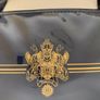 Harrods Tote Bag.  Dark blue PVC with zipped top Image 6