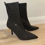 Stunning rhinestone black sock heeled boots UK6/39 Image 4