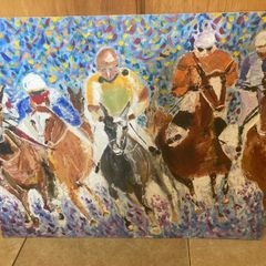 Acrylic  painting on board free postage