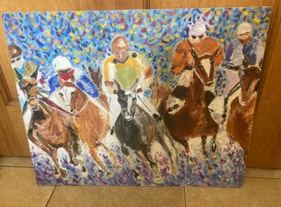 Acrylic  painting on board free postage