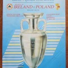 Very Rare 1991 Republic of Ireland v Poland - Euro 92 Qualifier Programme - Polska