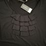 Brand New Black Pleat Neck Top Size 12 Image 2