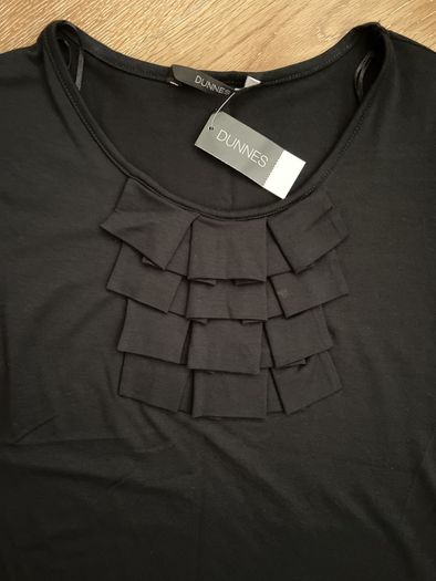 Brand New Black Pleat Neck Top Size 12