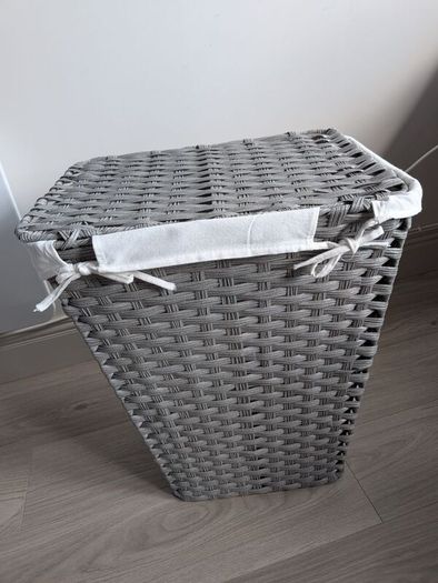 Grey Laundry Basket with Lid