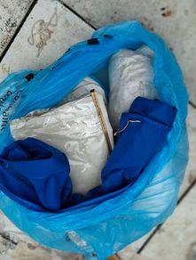 bag of bags, plastic wrapping and bubble wrap