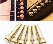 Guitar bridge pins set of 6 brass bridgepins