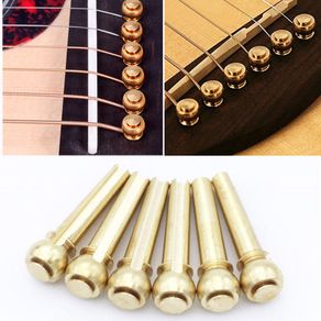 Guitar bridge pins set of 6 brass bridgepins