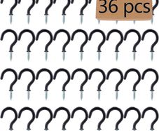 36PCS Metal Ceiling Hooks 1-1/4 Inch Multipurpose Vinyl Coated Screw-in Wall Hooks for Hanging Plants, Cups, Utensils, Lights and Stuff Great for Indoor & Outdoor Use