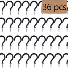 36PCS Metal Ceiling Hooks 1-1/4 Inch Multipurpose Vinyl Coated Screw-in Wall Hooks for Hanging Plants, Cups, Utensils, Lights and Stuff Great for Indoor & Outdoor Use