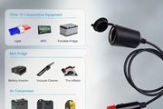 Car Cigarette Lighter Extension Cord: 1m/39.37-inch Splitter with 15A Fuse - 12V/24V Power