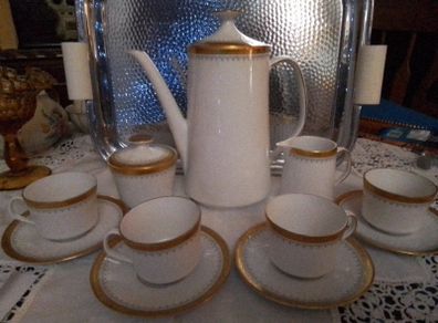 German White & Gold China Coffee Set