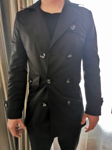Men's Black Mac Raincoat