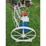 Cart Wheel Bench With Tractor Seats White KAS1354 Image 6