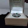 18ct white gold diamond and emerald dress ring Image 9