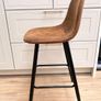 4 kitchen stools coffee faux leather and black legs Image 4