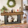 Console Table 63 Inch Long 2 Tier Entrance Table Sofa Table with Storage Farmhouse Wood Behind Coffee Table Image 5