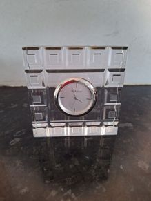 Lovely miniature Marquis crystal clock see size