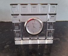 Lovely miniature Marquis crystal clock see size