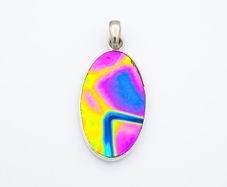 Vintage 925 Sterling Silver & Dichroic Glass Pendant