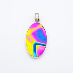 Vintage 925 Sterling Silver & Dichroic Glass Pendant