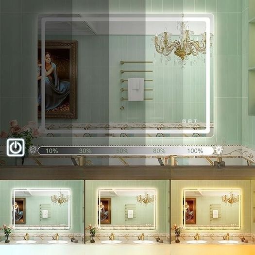 LED Bathroom Mirror 140x80cm Antifog Bluetooth Speakers