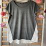 top Bnwot grey short sleeve top with lace detail & chiffon back size 12 Image 2