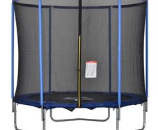 244cm Trampoline for Kids and Adult with Safety Enclosure Net Spring Pad Waterproof Jump Mat for Outdoor Indoor Use
