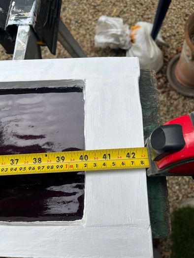Antique leaded coloured glass panel