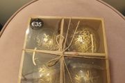4 luxury glass and gold painted christmas baubles