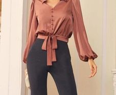 Satin Blouse Rust/Brown