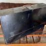 Old Vintage Carpenters Tool Box with Drawer Black Painted Wooden 1950s Image 8