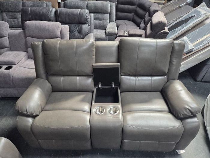 New 3+2+1 Grey Or Black Leather Recliner Sofa Sets