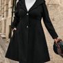 BNWT Beautiful Black Coat size 20 - very flattering design Image 2