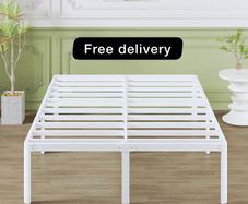 5ft Metal Platform Bed Frames King Size with Storage Space Underneath
