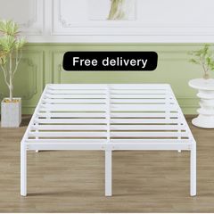 5ft Metal Platform Bed Frames King Size with Storage Space Underneath